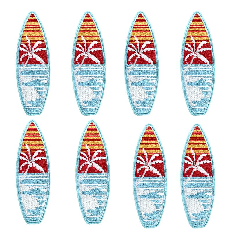 10pcs /Lots Cartoon Summer Surf Style Embroidered Fruit Drinks Patch Iron On Patches For Clothing Lobster Turtle Starfish Sew Diy