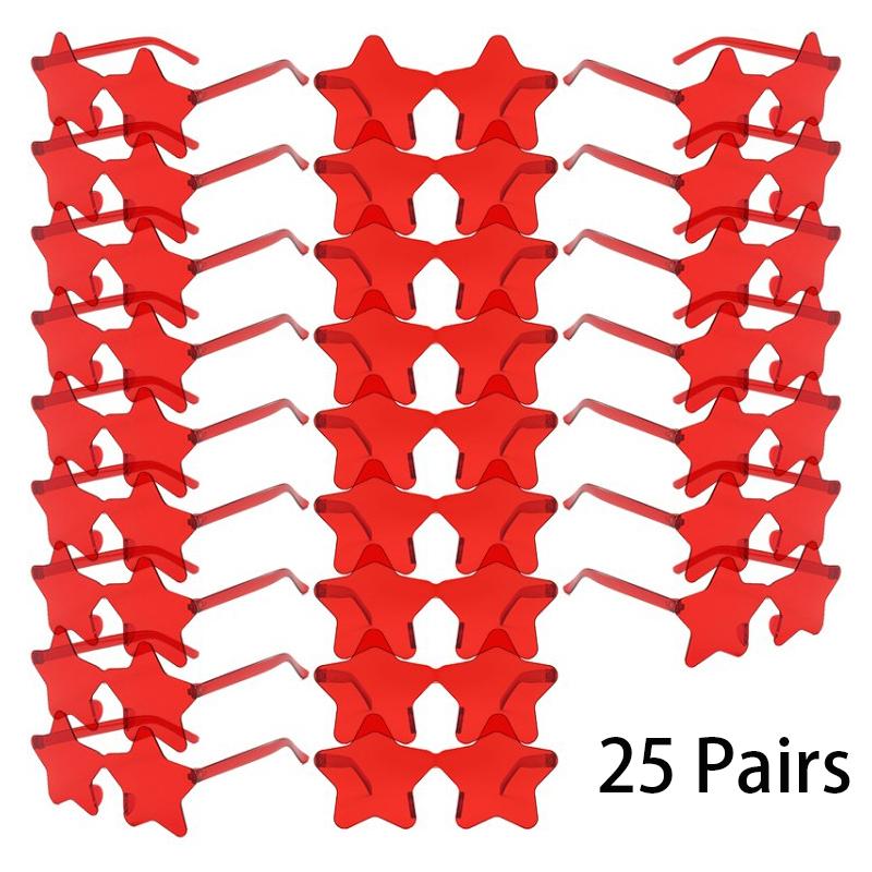 25 Pairs Rimless Star Shaped Sunglasses Men Fashion Cute Candy Color Beach Vacation Decor Shades Women Trendy Rave Sun Glasses