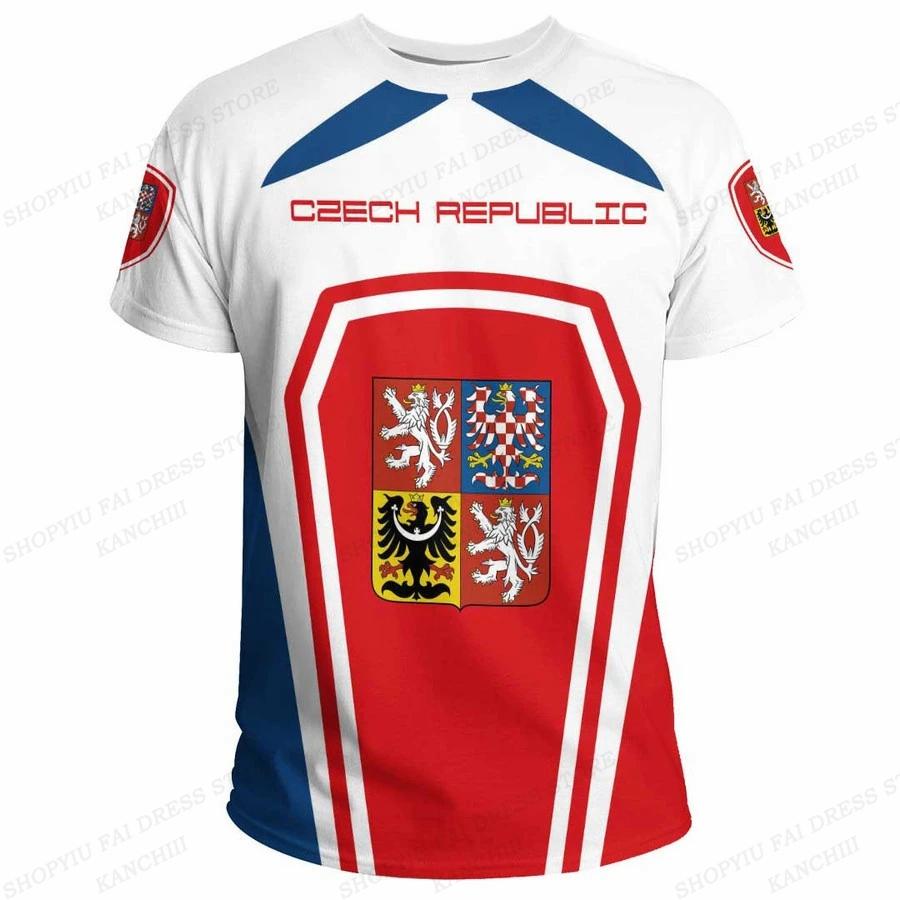 Summer Mens T-shirt Czech Flag 3d Print T-shirts Men Women Fashion O-neck Short Sleeve Tshirt Kids Hip Hop Tops Tees Boy T Shirt