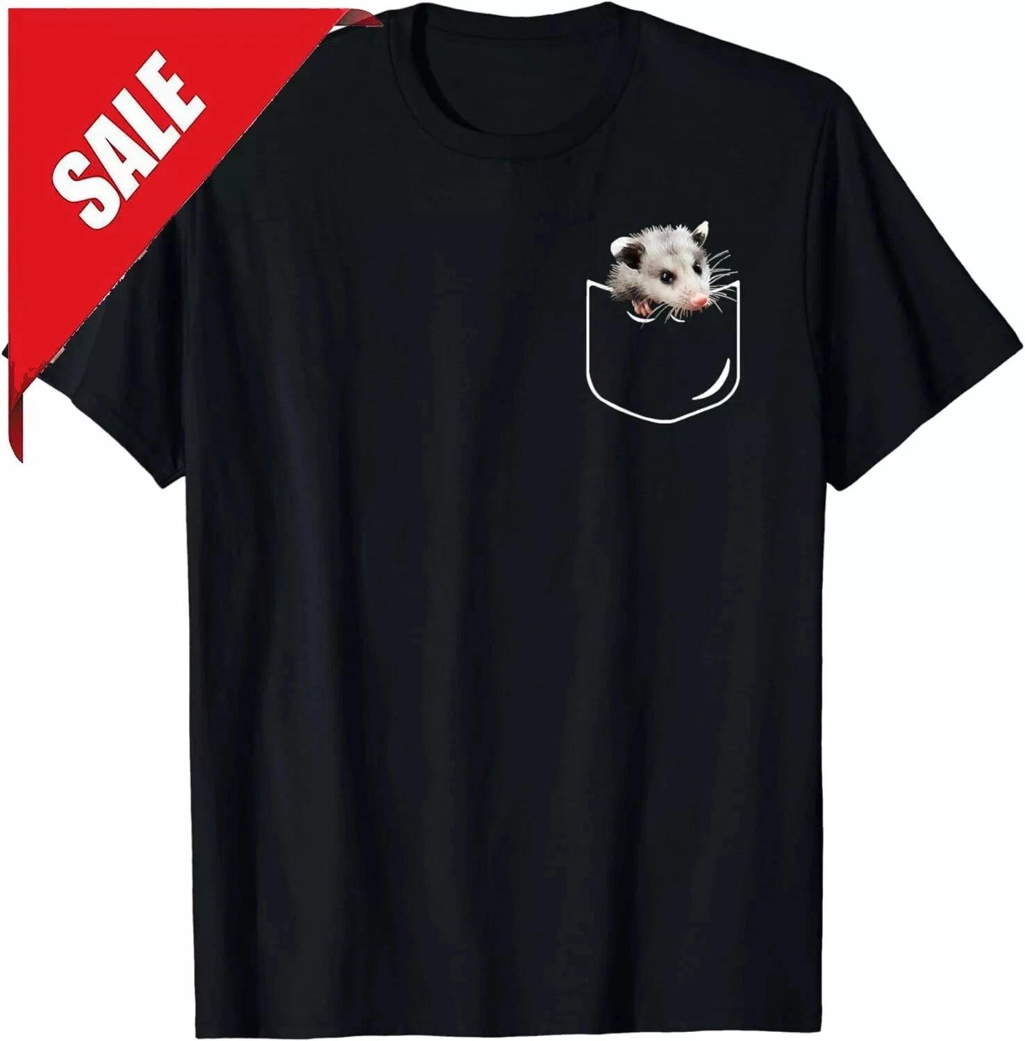 Pocket Opossum, Funny Possum In Pocket T-Shirt XL