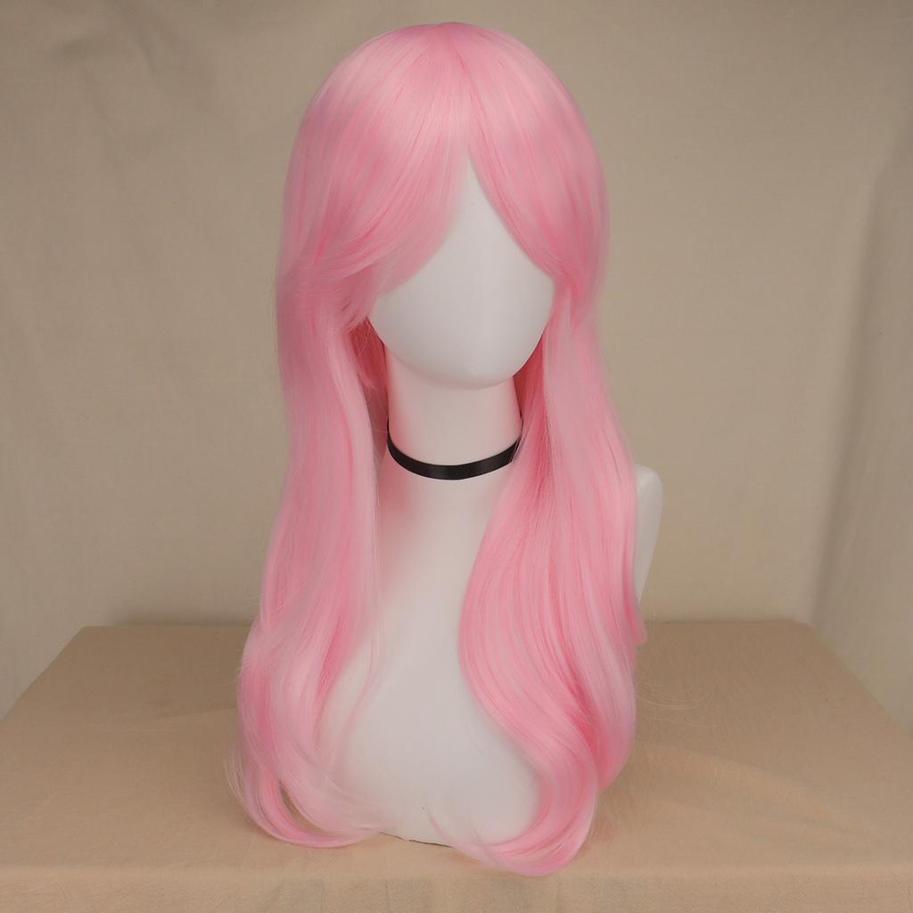 70Cm Curly Long Pink Cosplay Wig Hair Pieces Synthetic Hair Gray Pink Blonde Wigs For Black Women Peruk