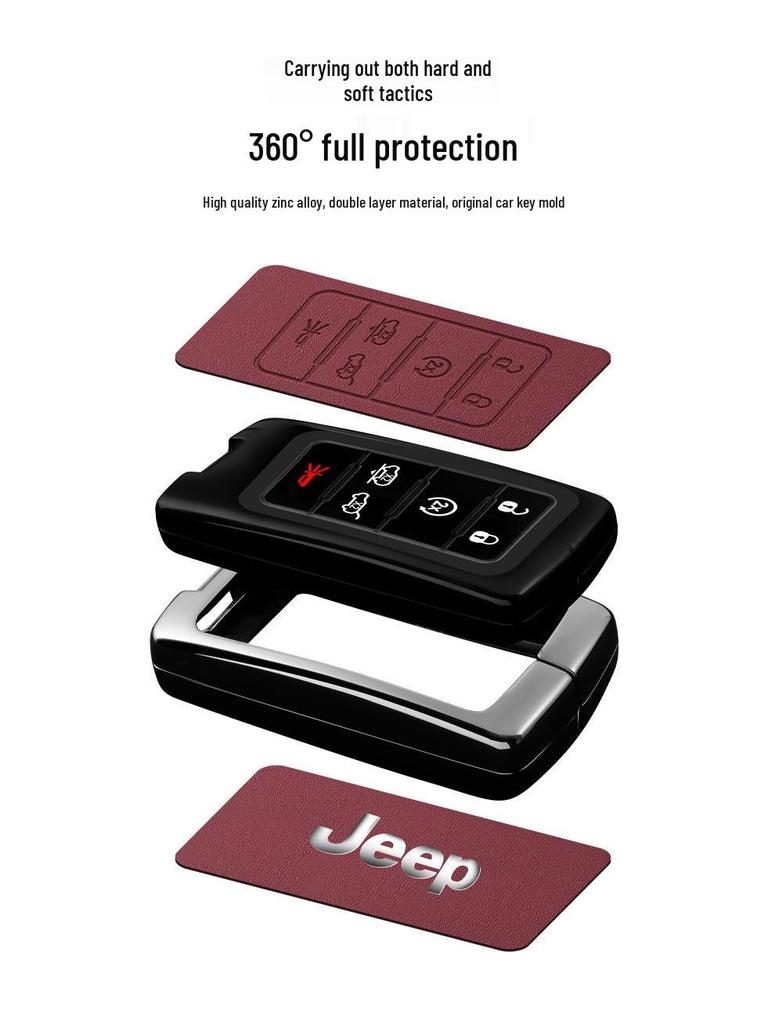 Premium Zinc Alloy Leather Accessory for Jeep Gladiator Wrangler 4XE - Unisex Design
