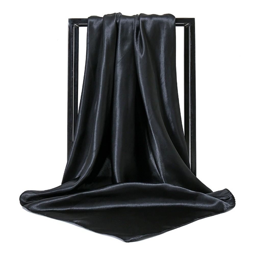 

Solid Color Head Scarf 90cm Scarf Shawl New Hijab Headband Women s Fashion чёрный