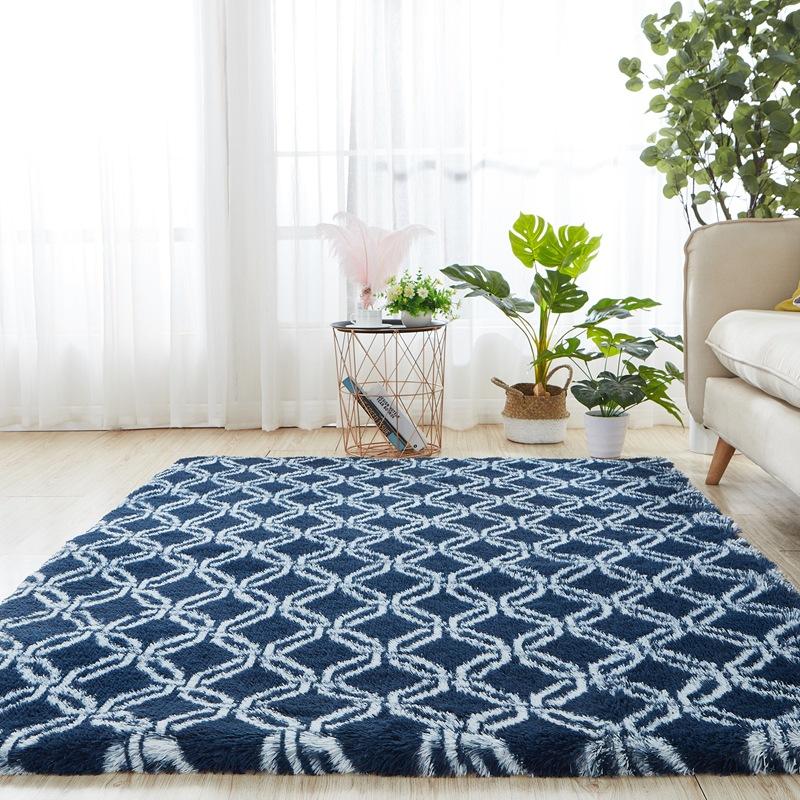 Huňatý koberec do obývacího pokoje Pohovka Barvené plyšové Koberce do ložnice Měkké pohodlí Dekor u postele Neklouzavá dětská podlaha v ložnici