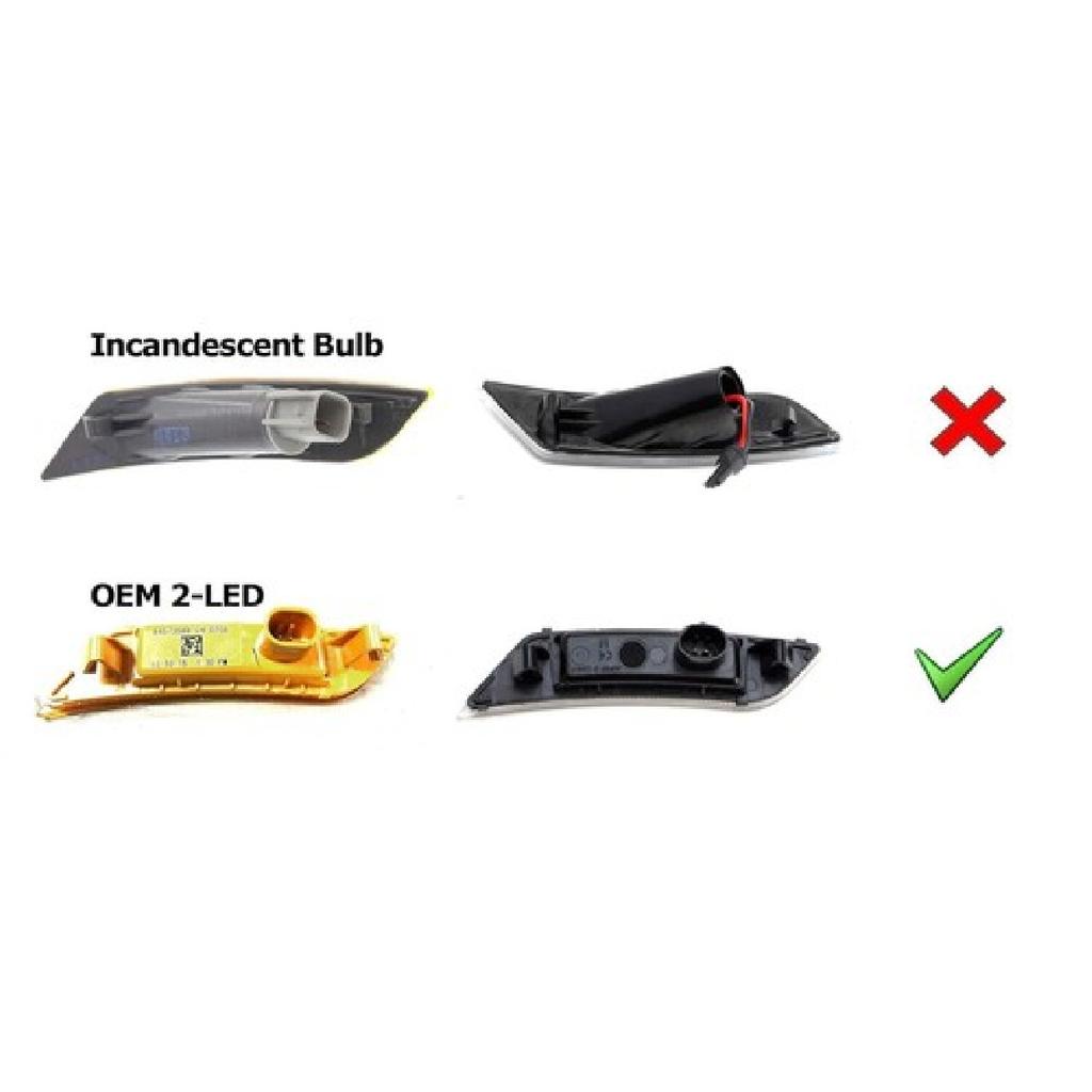 Smoked Lens Amber Full LED Side Marker Light Kit For Cadillac 19-up XT4, 20+ XT6