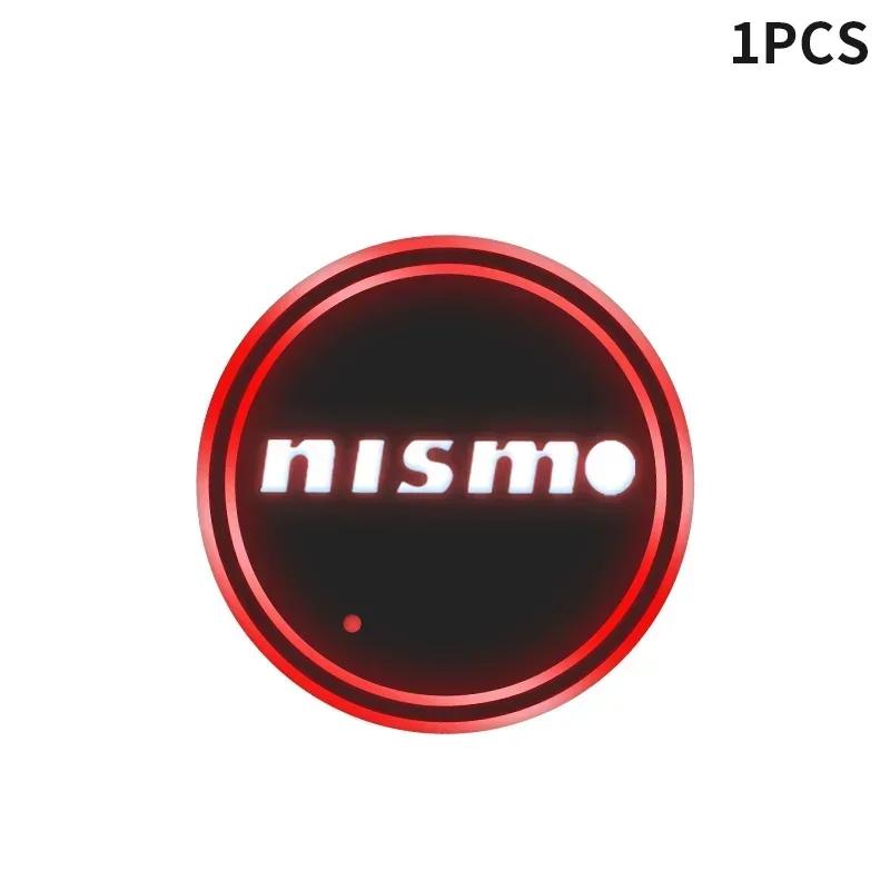 2025 For Nissan 1/2pc Car Luminous Water Cup Pad LED Atmosphere Light For Nissan Nismo Note Armada Pulsar Pathfinder X-Trail Qas