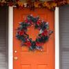 Halloween Artificial Floral Wreath Decoration Ornament Thanksgiving Black and Red Rose for