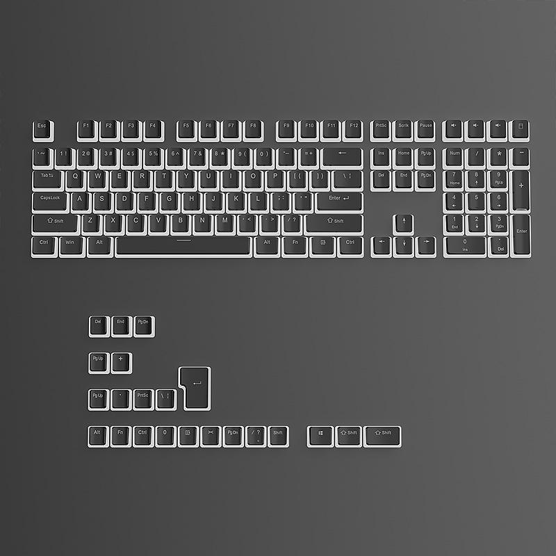 Double Skin Milk Pudding Mechanical Keyboard Keycaps, Luminous OEM Height, 130-Key Full Set