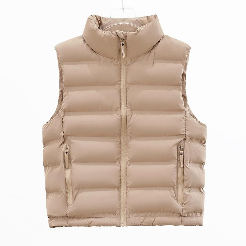 Hot-selling stand-up collar, pressed glue and locked velvet vest for women, sleeveless cotton vest, multi-color supply stall.