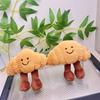 Delightful Croissant Shaped Plush Keychain Soft And Adorable Hanging Accessory