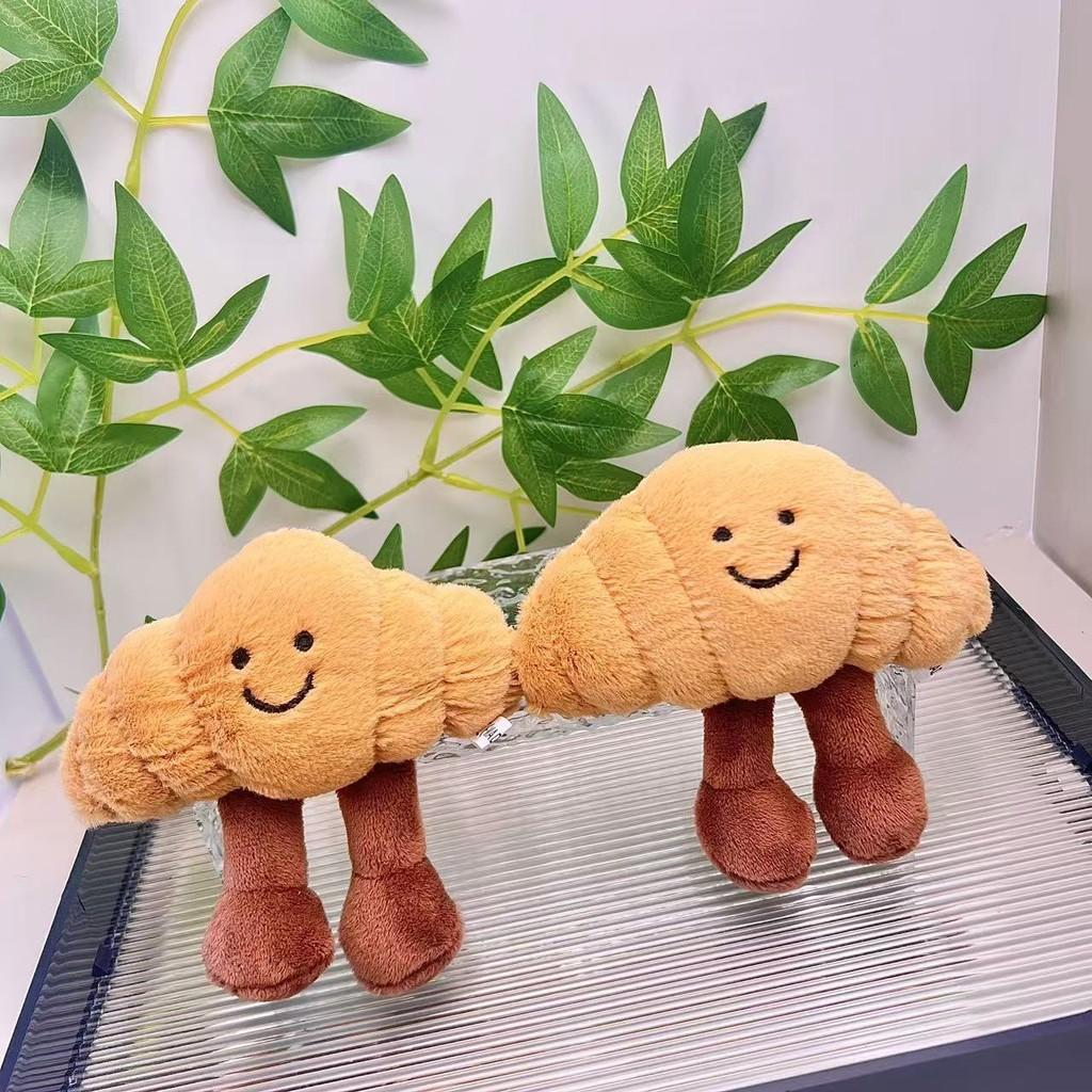 Delightful Croissant Shaped Plush Keychain Soft And Adorable Hanging Accessory
