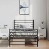 Vidaxl Struttura Letto in Metallo con Testiera e Pediera, Nera, 100X190Cm