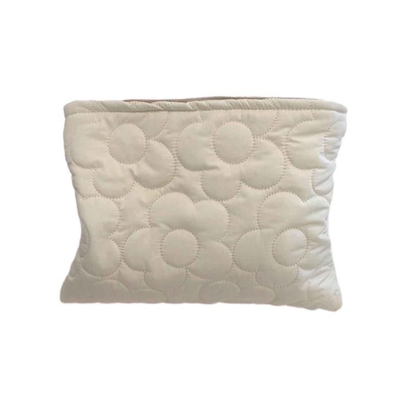 Quilted Makeup Storage Bag Toiletry Bag Cosmetic Bag Makeup Organizer for Personal Care Portable Solid Color Handbag