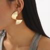 Women Fashion Stereoscopic Alloy Stud Earrings Unique Irregular Pleated Design Elegant High Grade Ear Jewelry