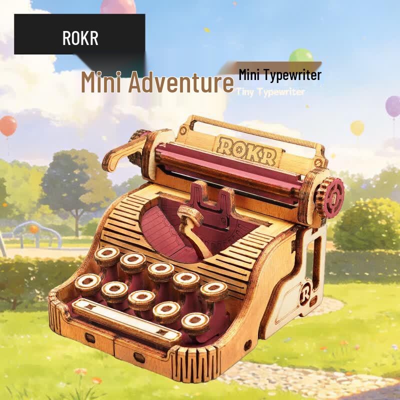 ROKR Mini Typewriter DIY Wooden Puzzle