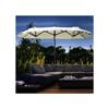 Doppel-Sonnenschirm - Outsunny - 295 x 219 cm - Solar-LED - Neigbar - Beige