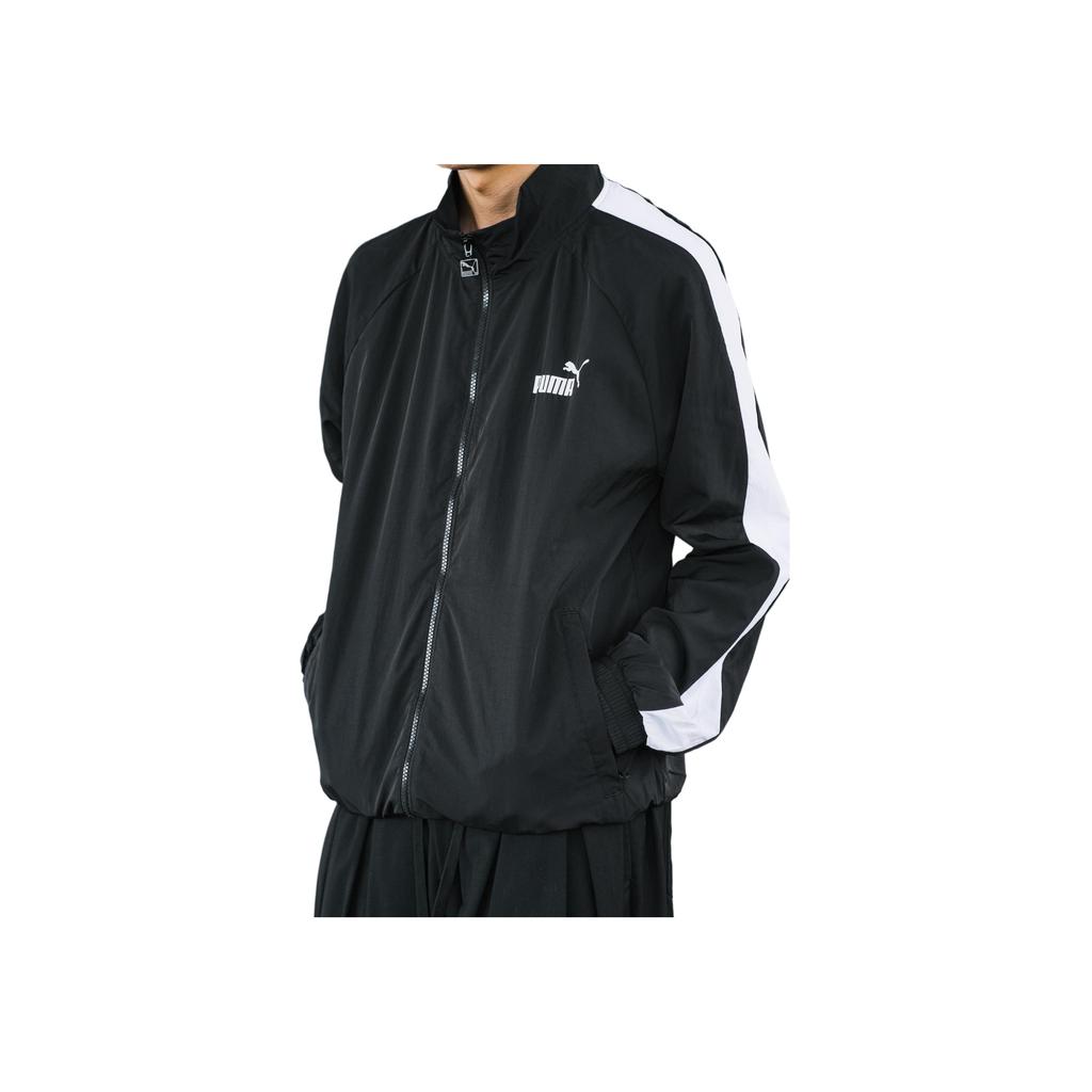Puma Logo Sport Winddichte Stehkragen Webjacke Herren Jacke Schwarz 532559-01