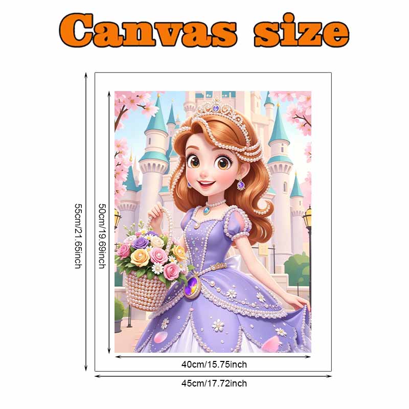 Disney Pearl Art Painting Home Wall Decor Princess Sofia Castle Art Crafts Handmade DIY Adult/Beginner Gift Creative Home Decor Frameless Canvas