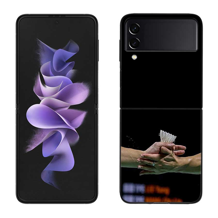 

Badminton Sport Phone Case For Samsung Z Flip 7 6 5G Galaxy Z Flip 5 4 3 Black Hard Cell Cover Luxury PC Shell Coque Samsung Z Flip 7 5G