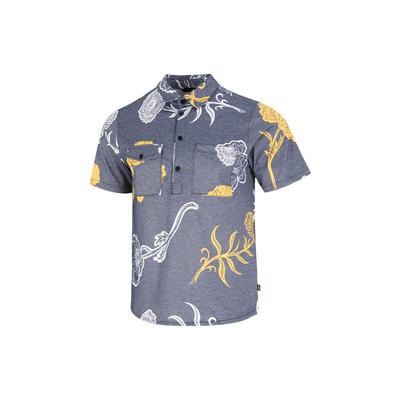 SB Floral Print Casual Short Sleeve Shirt Men Tops Blue DM0170-010