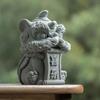 Artwork Awakening Lion Ornament 3D Lion Mascot Statue Cute Chinese Stone Lion Ornament  Tea Pet