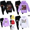 Kids Cotton Cartoon Hoodie And Jogging Pants Set For Winter And Spring Play