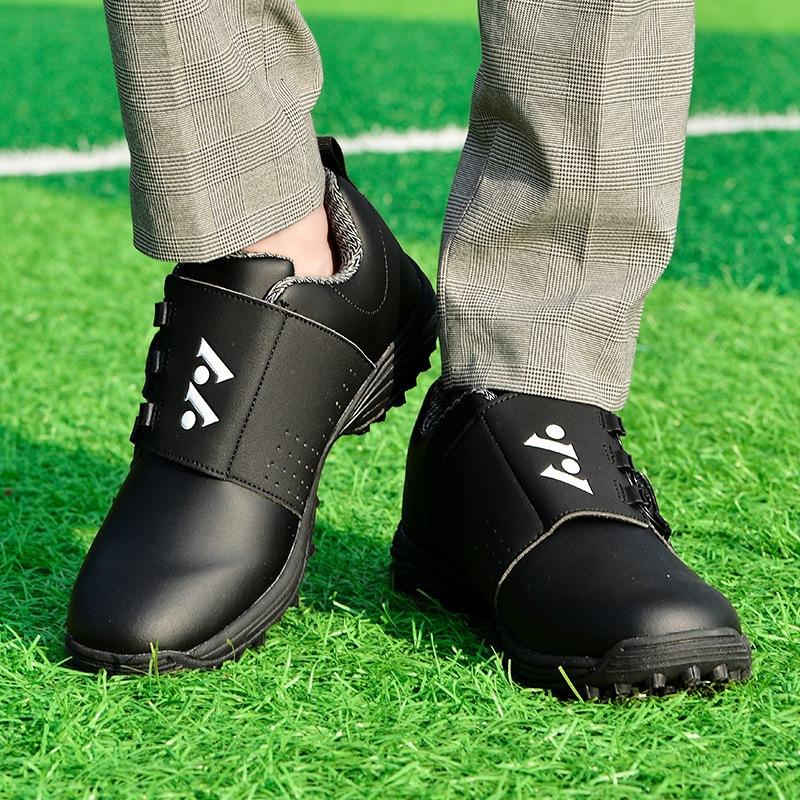 Golf shoes men's shoes fashion wide sole casual sports men's shoes automatic knob shoelaces nail-free sneakers