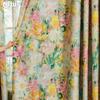 1PC LOZUJOJU European Pastoral Style Printed Colorful Curtains Full Blackout Curtains for Bedroom Living Room Balcony Window for Home Decor