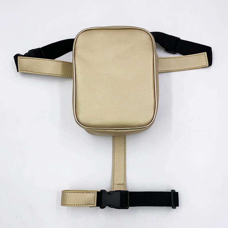 Nieuwe Trendy Stijlvolle Zwarte Dames Taille Been Riem Leer Coole Meisjes Tas Heuptas voor Buiten Wandelen Motor beige
