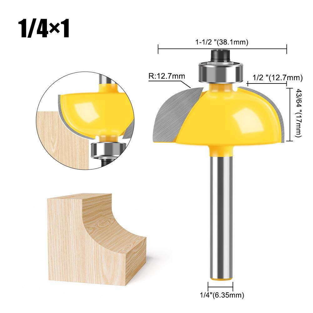 Holzbearbeitung Anfaswerkzeug Nutfräser R-Winkelmesser 1/2 Griff 1/4 Griff Kantenfräser Linienanreißmesser Trimmmaschine Gravur