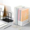 Minimalist Iron Bookends Set - 4-Piece Desktop Book Holder for Students