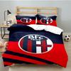 3PCS Football Bologna Bedding set,Ideal For1pc Duvet Cover And 2pcs Pillowcases Perfect for Christmas gift,Ideal for Bedroom, Dormitory
