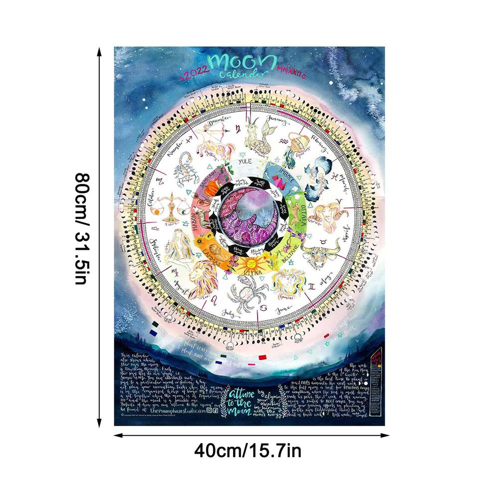 

2022 Moon Calendar Hangable Wall Calendar Home Wall Decoration Gift for Home Office