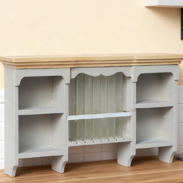 Wooden Doll House Kitchen Wall Mount Cabinet Model Figurine Storage Solution For Kids Craft Model Project Scene Display
