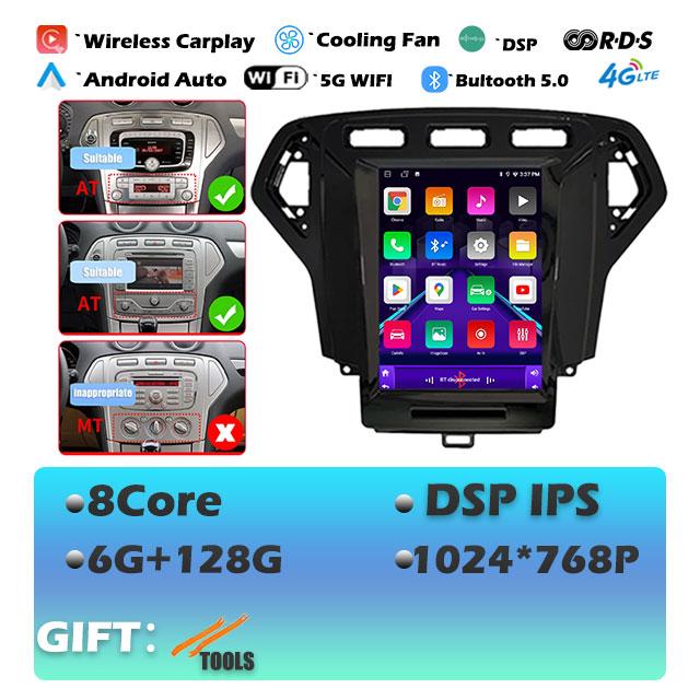 IPS Android 14 For Ford Mondeo 4 2006-2010 Carplay Car Radio Multimedia Video Player Navigaion GPS Stereo