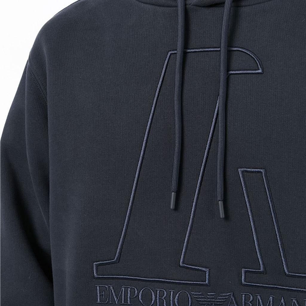 Emporio Armani Embroidered Logo Hoodie Men Hoodies Dark-Blue 6K1M6T-1JT2Z-0922