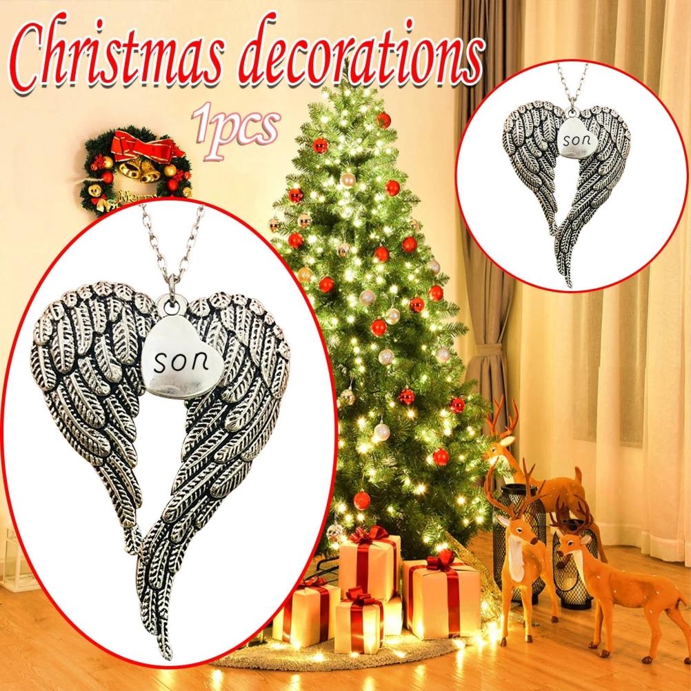 Christmas Tree Heart Angel Wings Ornament Hanging Decoration Memorial Gift Xmas Present