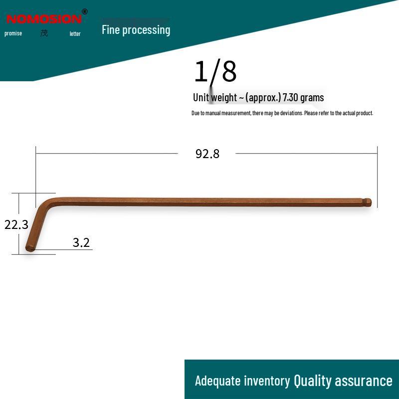 Imperial S2 Ball End Hex Key Set: 1/8, 7/32, 1/2 Inch Flat Head Hex Wrenches