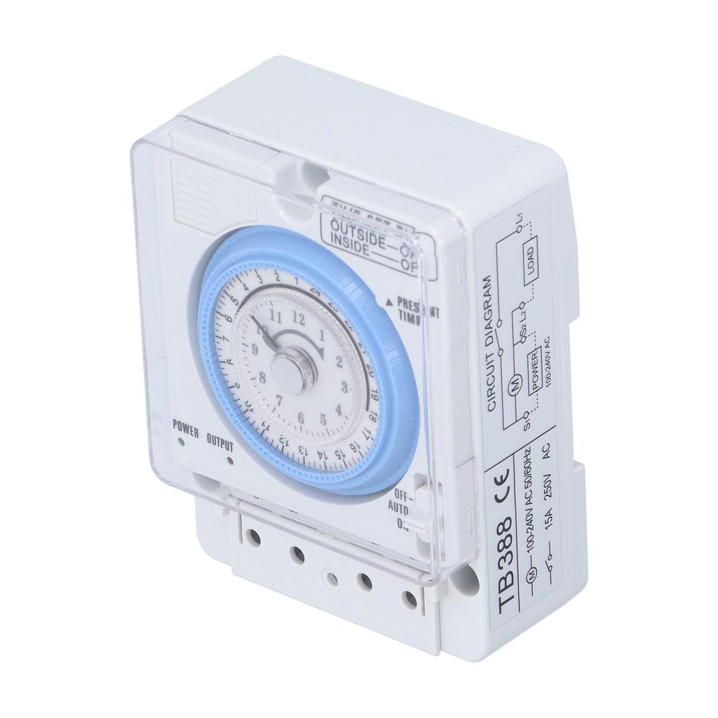 Timer Switch Mechanical Meter Dial Time Controller Din Rail Industrial Control Device 100‑240V