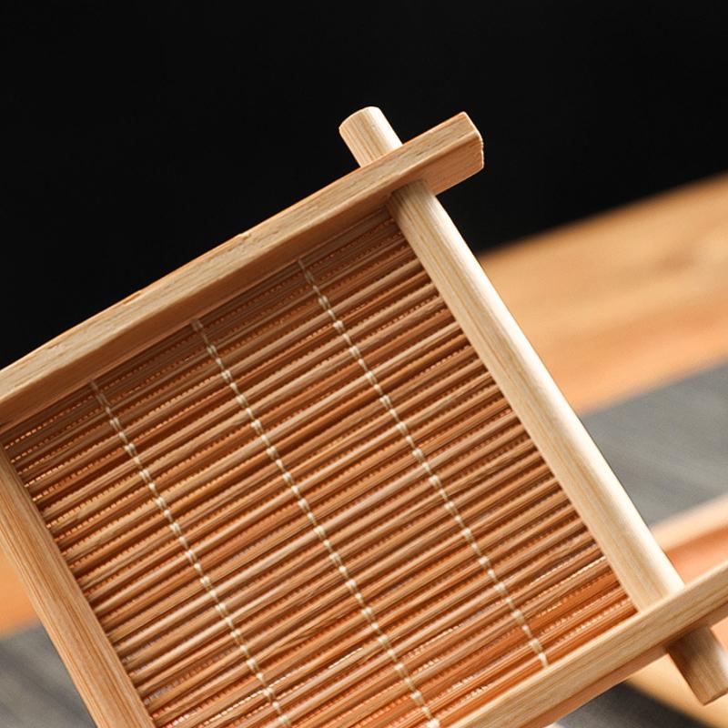 Bamboo Square Tea Coaster Heat-Resisting And High-Temperature Cup Mats Table Protector Reusable Wood Accessory Decor