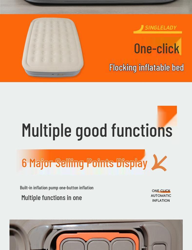 Cross-Border Automatic Inflatable Mattress - Portable Outdoor and Indoor Camping Bed