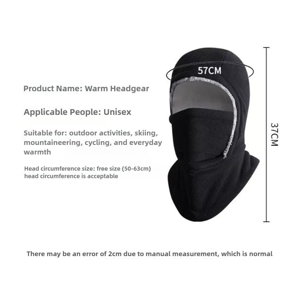 Mască facială completă călduroasă din fleece pentru echitație, Balaclavă de exterior, Șapcă pentru ciclism, Mască facială pentru motocicletă, schi, Căciulă de acoperire călduroasă rezistentă la vânt