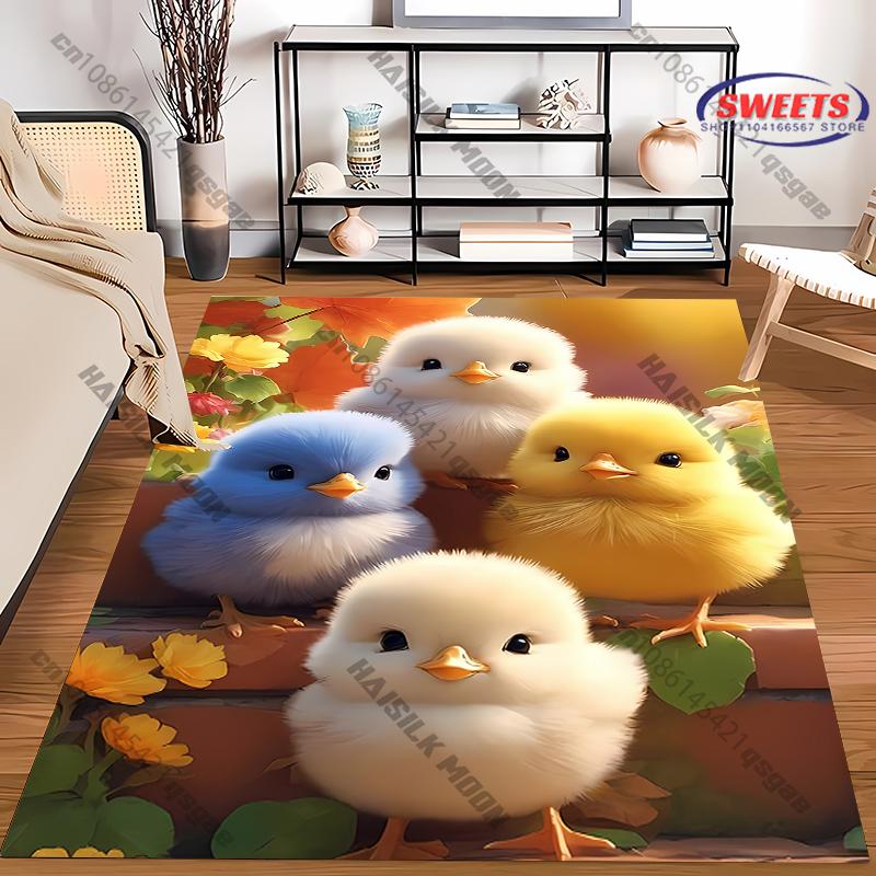 Cozy Chickens and Chicks Farm-Themed Rug for Home carpet for home sofa bedroom, gift mat