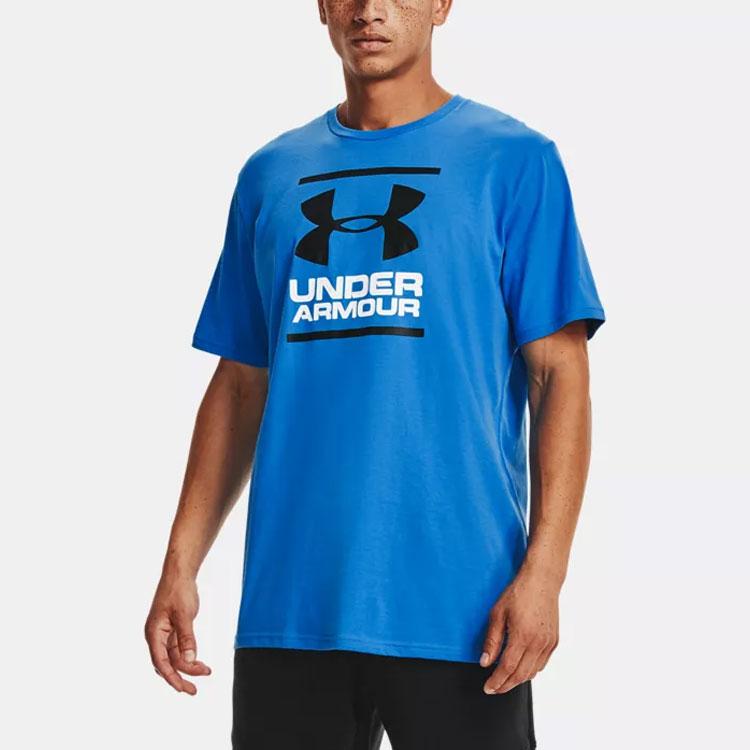 Under Armour Casual Crew Neck Sports Breathable Loose Straight Short Sleeve T-Shirt Men Tops Bright-Blue 1326849-787