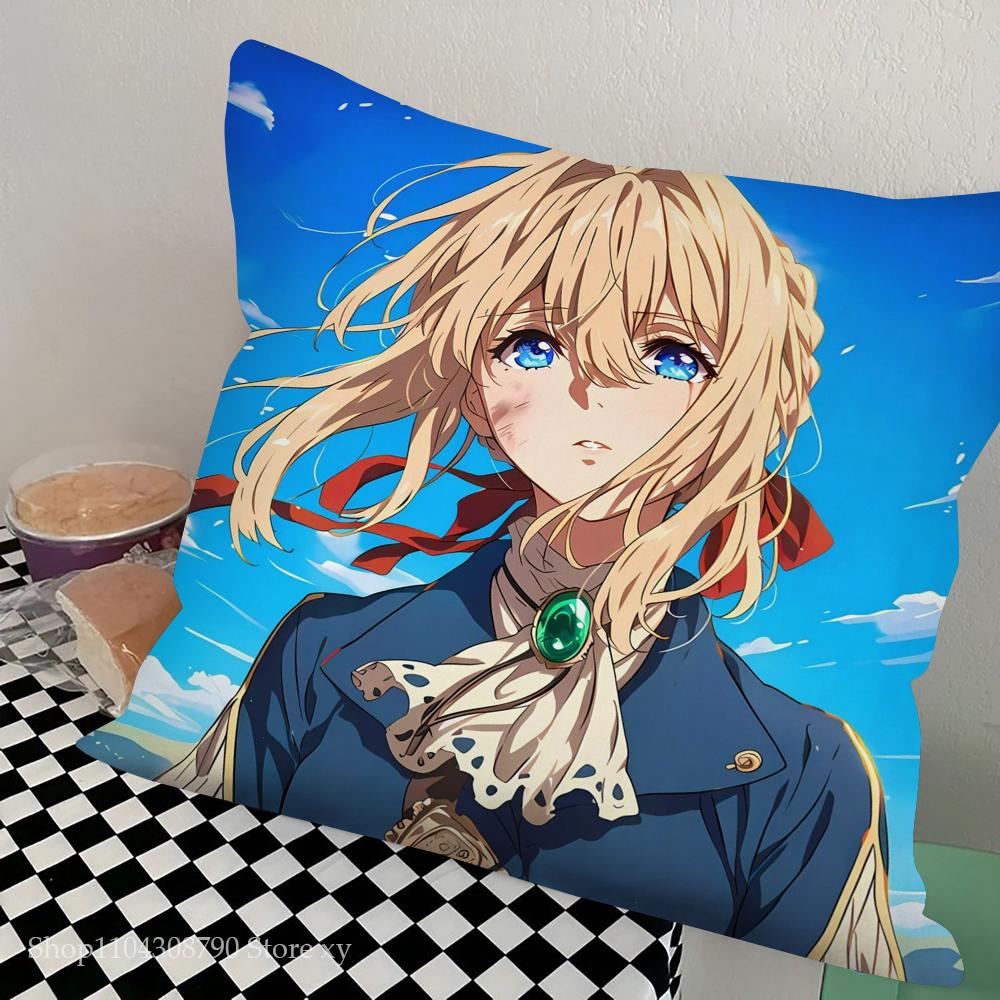 Violet Eternal Garden Animated Movie Pillow Case Square Pillow Bedroom Sofa Leisure Comfort CushionCarLivingRoom Home Decoration