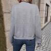 2025 Spring/Autumn Women's Plaid Zipper Jacket with Round Neck and Long Sleeves - Fashionable European and American Style.