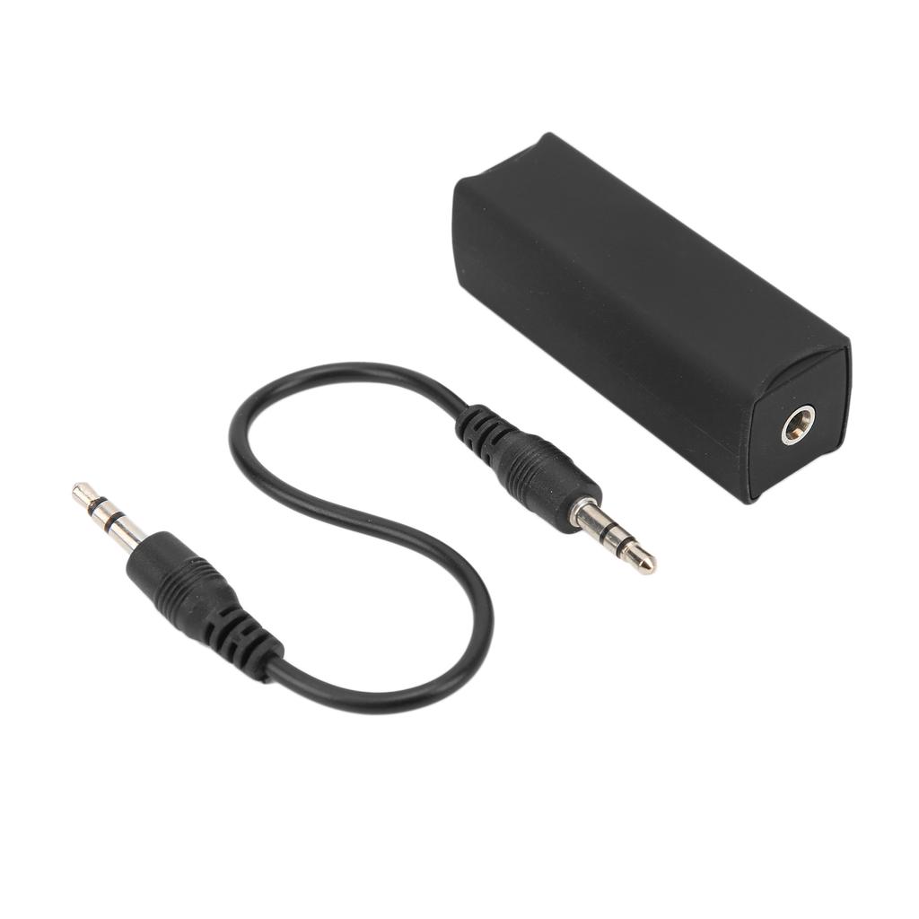 3.5mm 0.14in Ground Loop Noise Filter Isolating Black 20HZ‑20KHZ for Car Home Stereo System