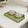 Sink Draining Mat Silicone Kitchen Faucet Mat, Foldable Splash Guard with Suction Cup, Countertop 5 Degrees Slope Water for Bathroom Multi-functional