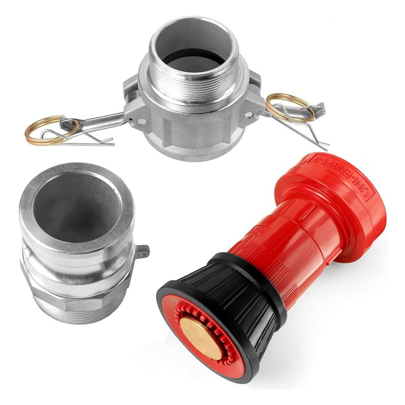 A03F-Fire Hose Nozzle,1-1/2Inch NPSH Heavyduty Industrial Fire Hose Constant Flow Fog Nozzle With 1.5Inch Camlock Fitting