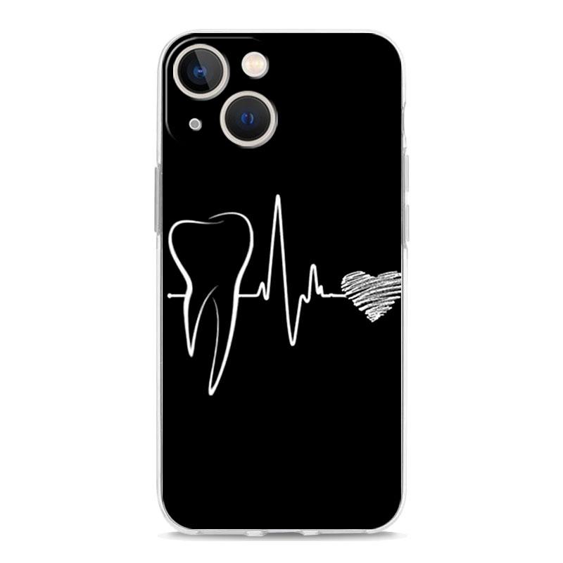 

Phone Case For iPhone 16 15 14 13 12 11 Pro Max XS X XR 7 8 Plus soft TPU Clear Cover Dentist Dental Dent Tooth Cute Teeth iPhone 15